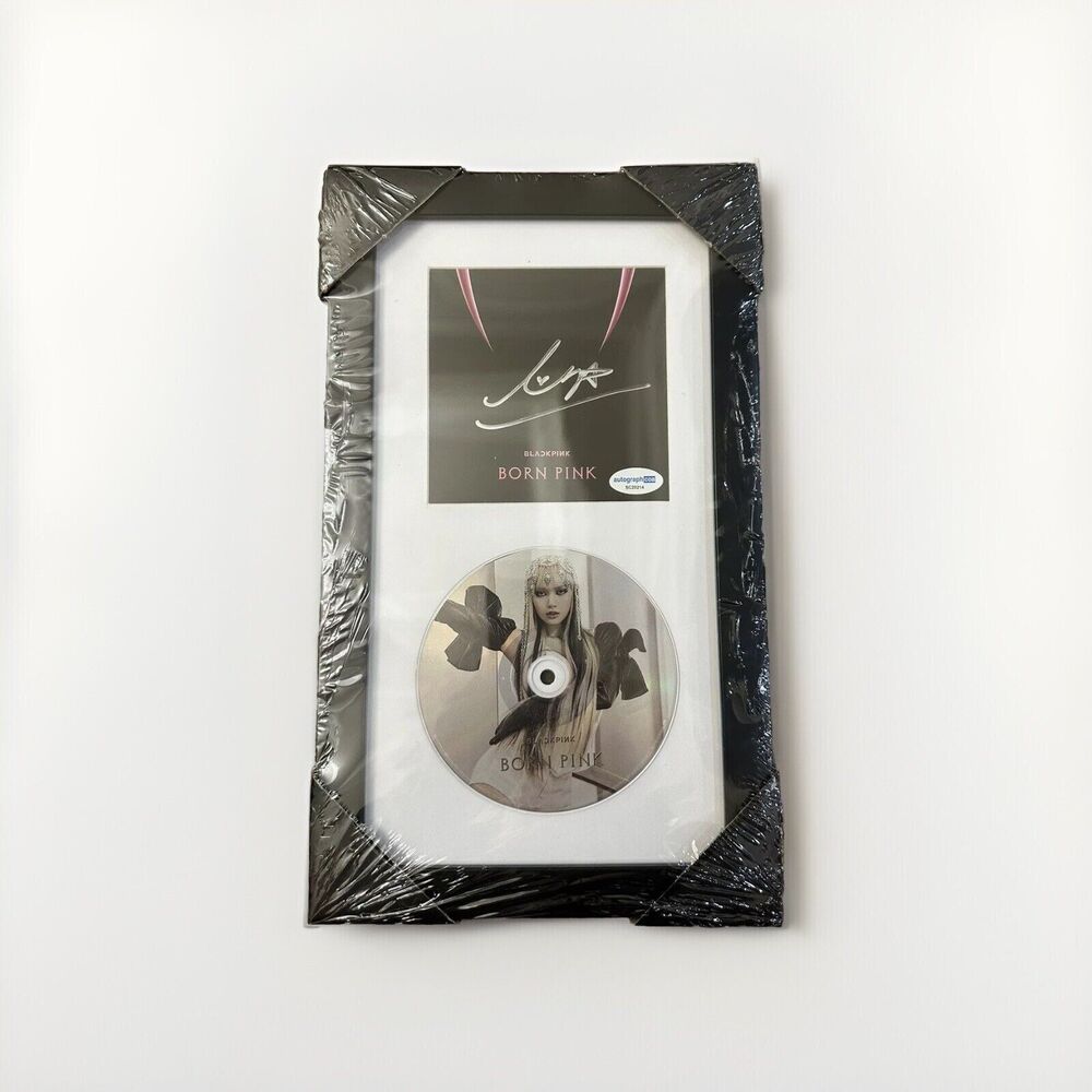 SIGNED LISA Blackpink - Born Pink CD 12x7 in Frame w/ COA Autographed